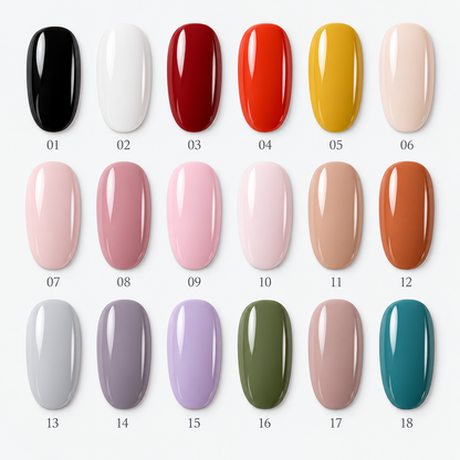 Carta visual de 18 tonos numerados para uñas LUMIGEL